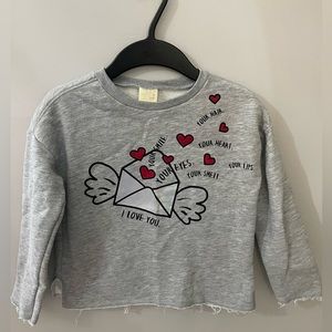 Zara Girls Valentines Themed Sweater